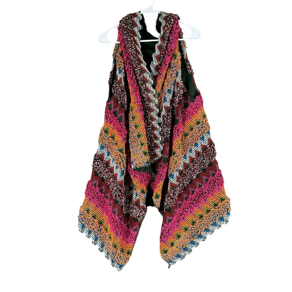 Women’s Handmade‎ Crochet Knit Colorful Wrap Boho Hippie Gypsy Lagenlook Shawl